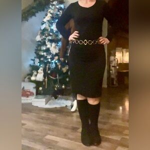 Elegant Black Ruched Dress